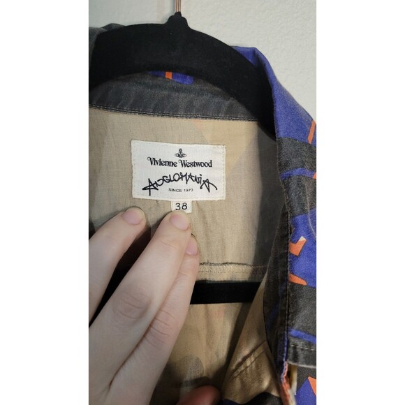 Vivienne Westwood Anglomania Abstract Print Shirt Dress Size 38 Made in Japan - Picture 5 of 11